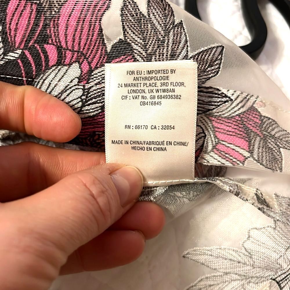Anthropologie Moulinette Soeurs Terrace Blush Floral Sheer Peplum Top Cream Sz 2 - Picture 8 of 10